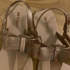 Rose gold sandals w bows